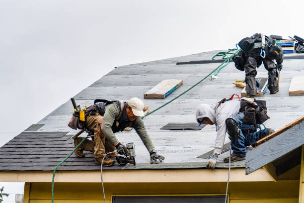 Professional Gutter Installation technician working in Brooklyn, CT